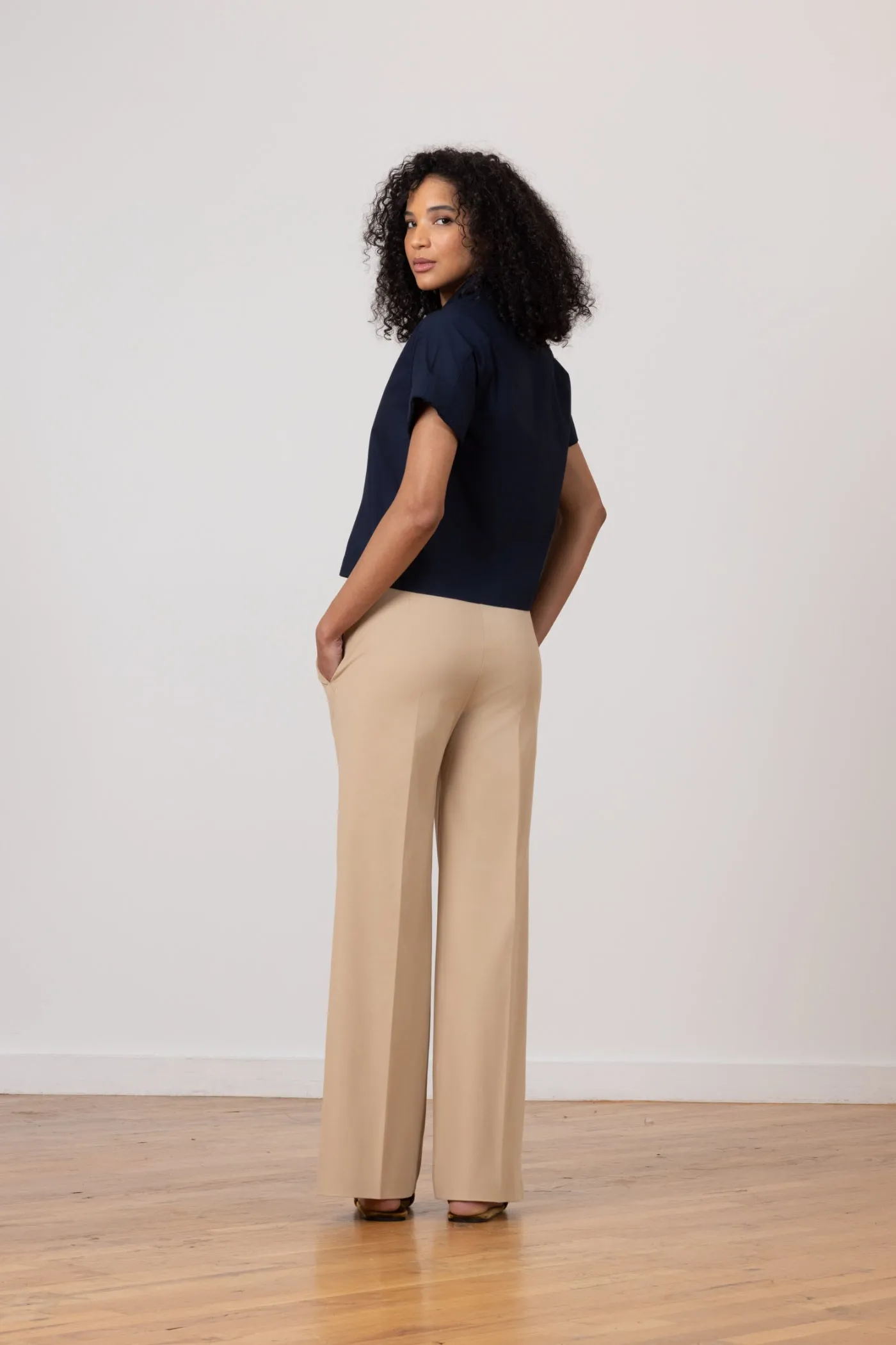 CARLA Cotton Stretch Khaki sold by Avenue Montaigne product image thumbnail 4
