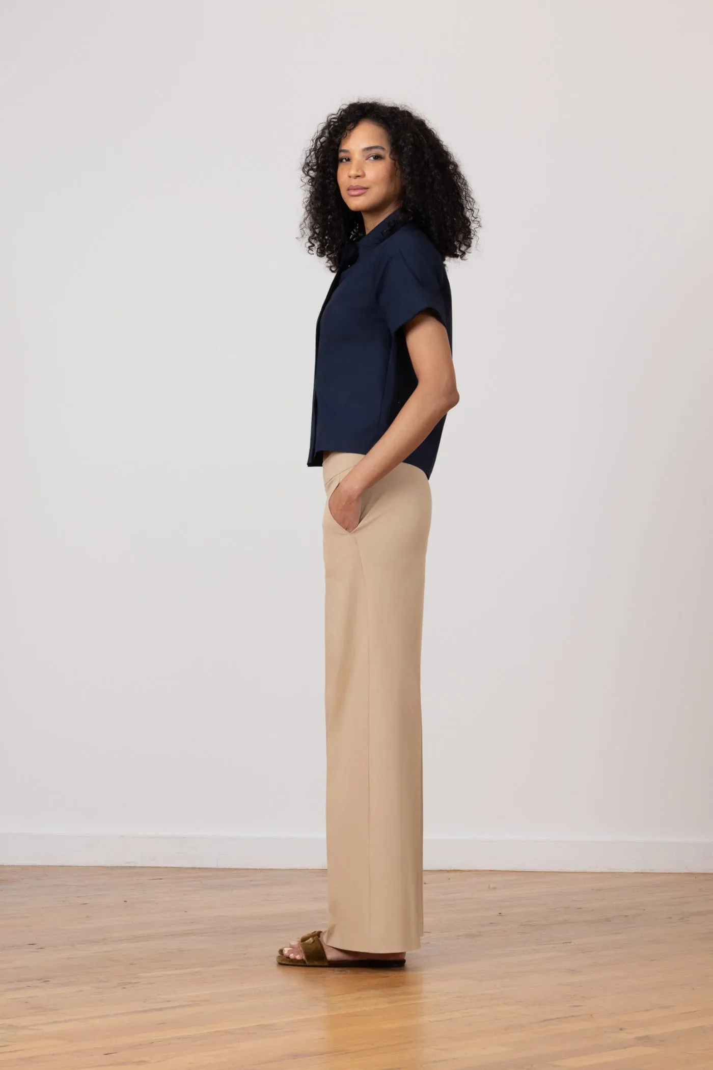 CARLA Cotton Stretch Khaki sold by Avenue Montaigne product image thumbnail 2
