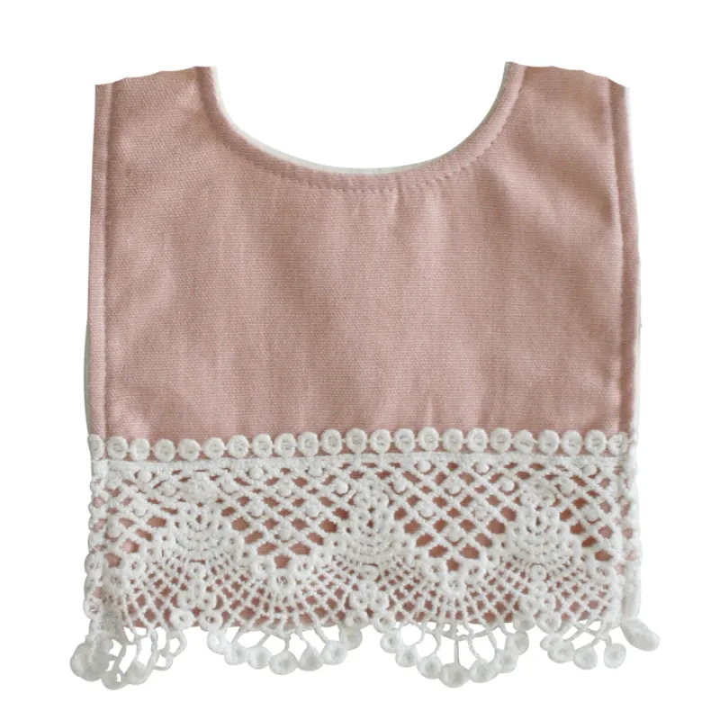 Erin Bib Pink Linen sold by Alimrose