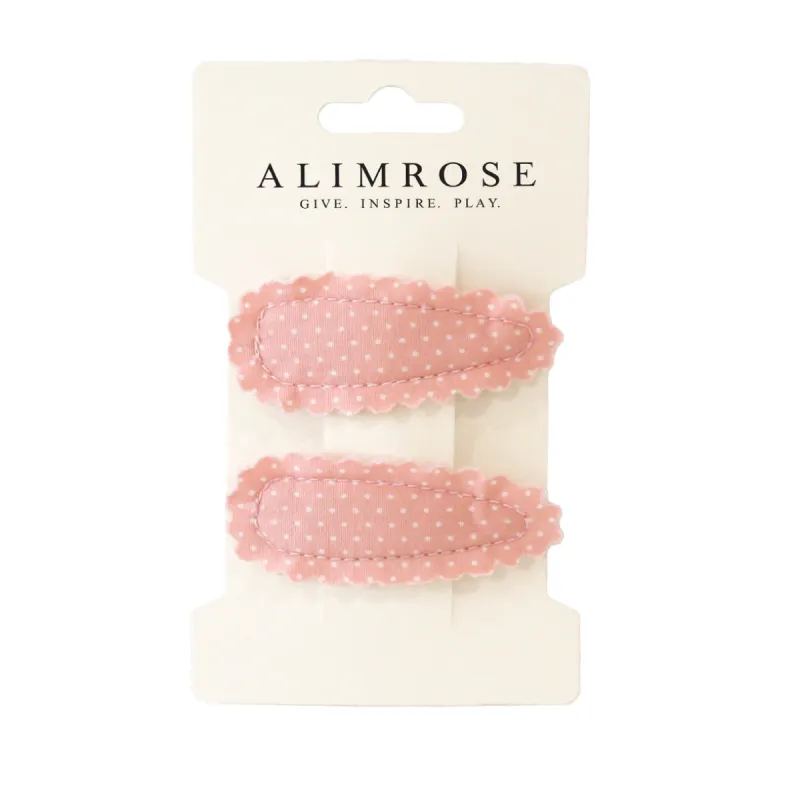 Hair Clip Set Pink White Spot sold by Alimrose
