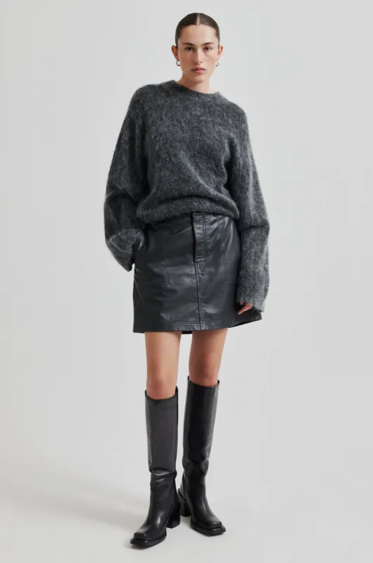 Letho Leather Short Skirt sold by Second Female