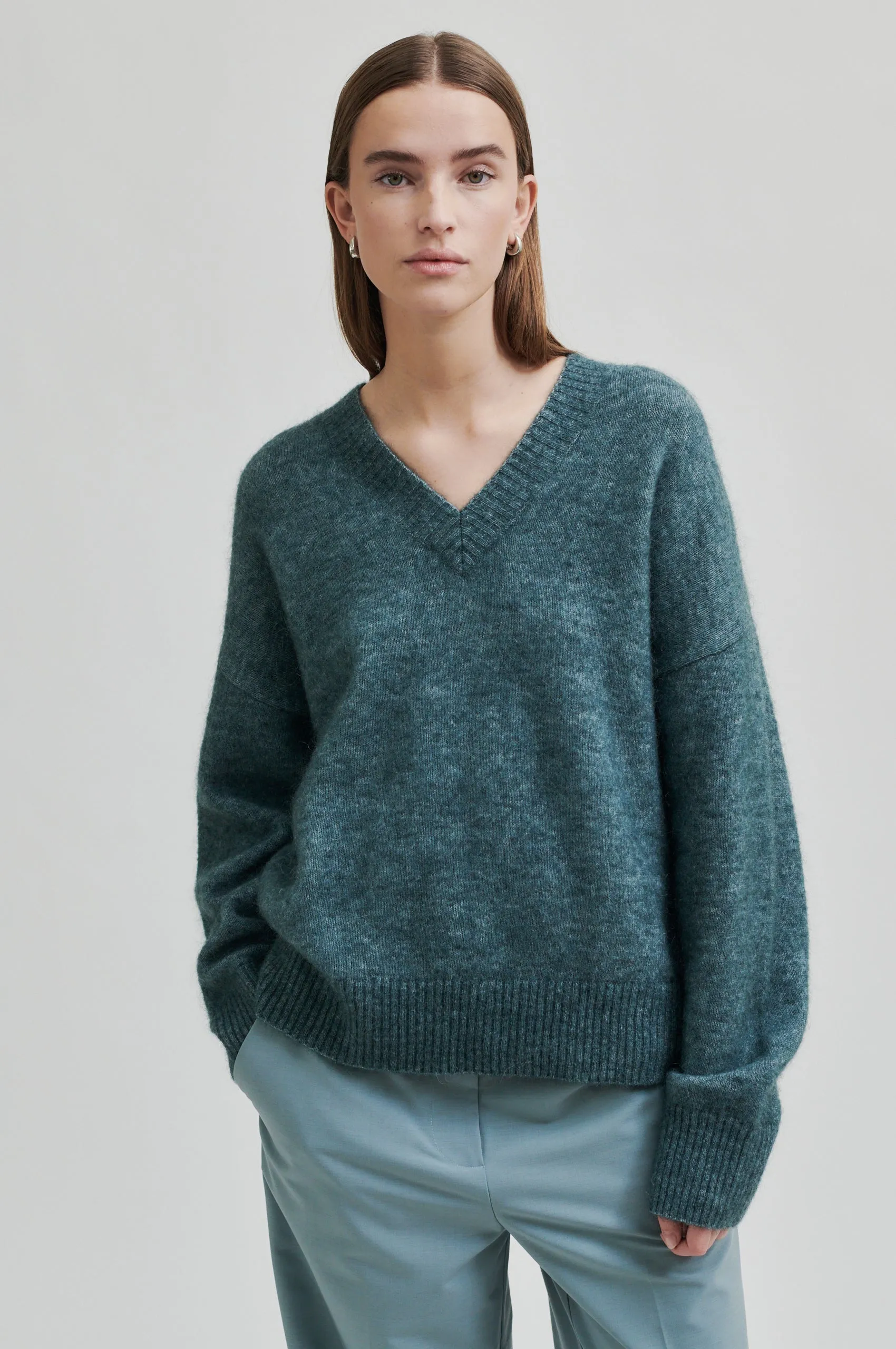 Brook Knit Loose V-Neck sold by Second Female