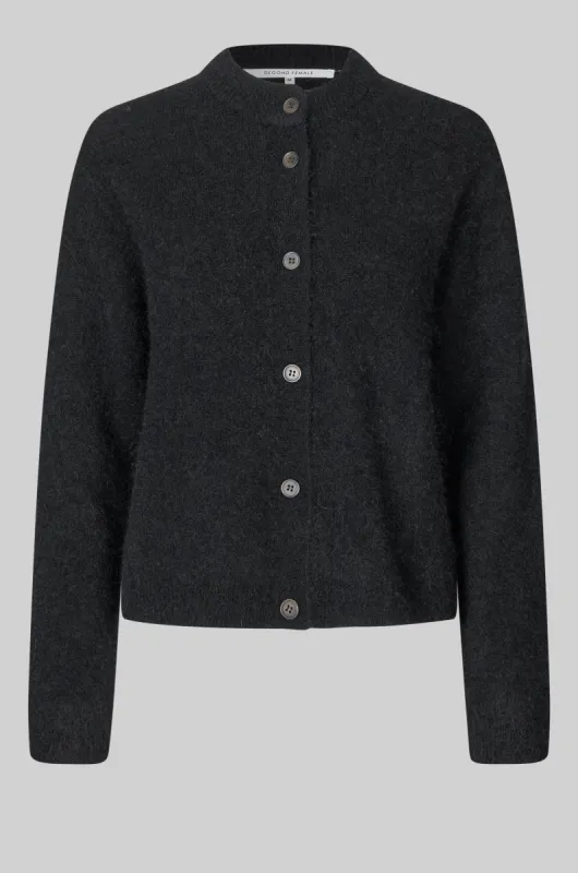 Brook Knit Plain Cardigan sold by Second Female