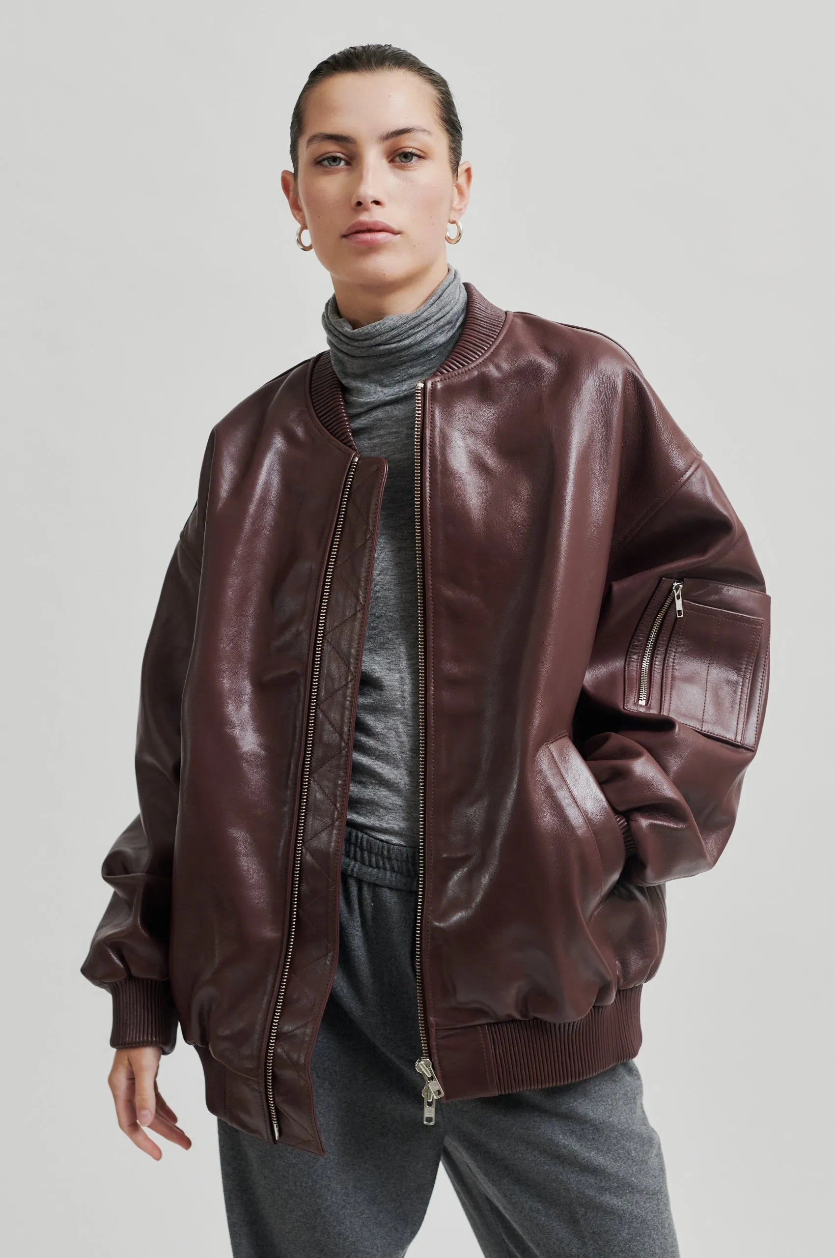 King Leather Bomber Jacket sold by Second Female