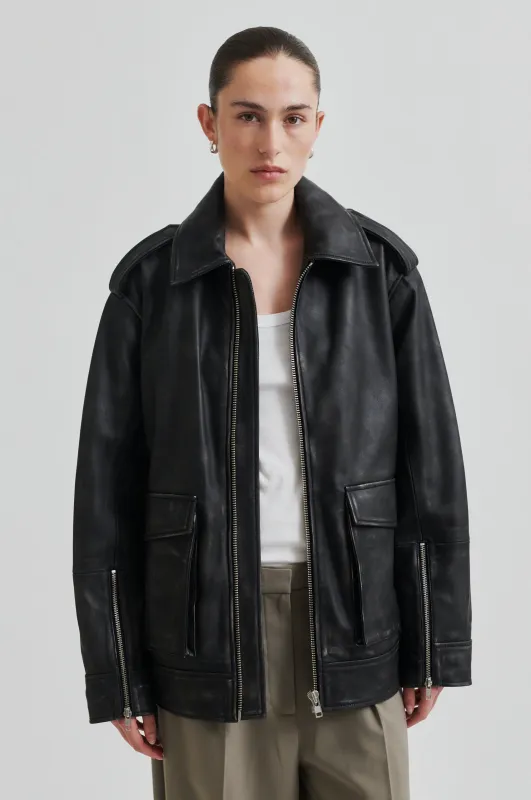 Auras Leather Jacket sold by Second Female