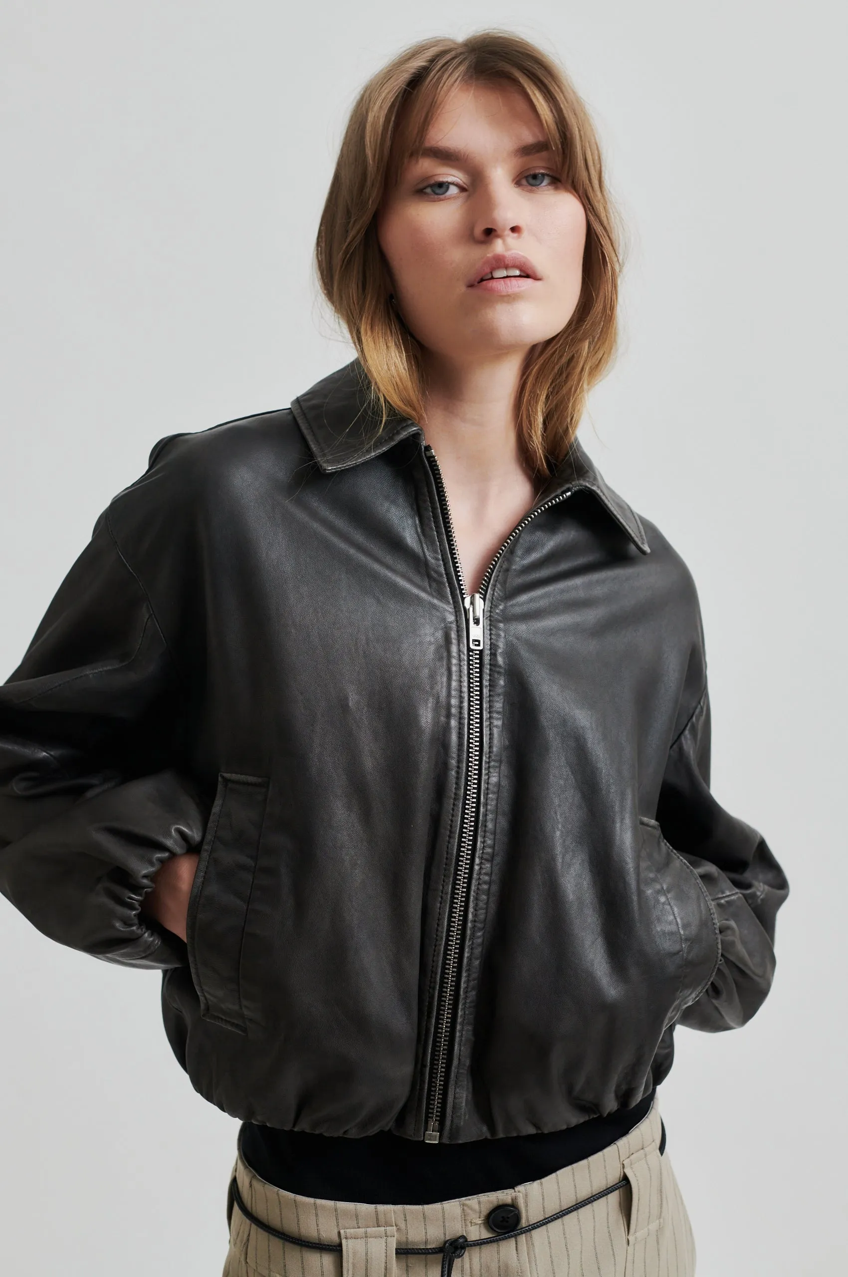 Lato Leather Bomber Jacket sold by Second Female product image thumbnail 3