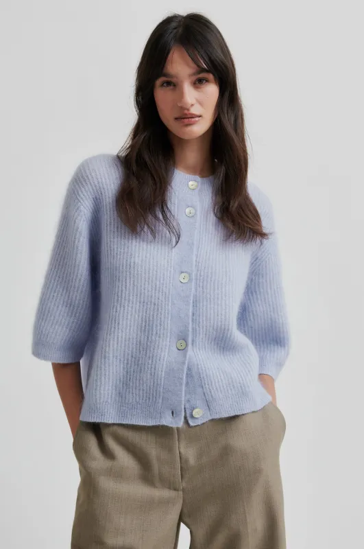 Andrea Knit Rib Cardigan sold by Second Female