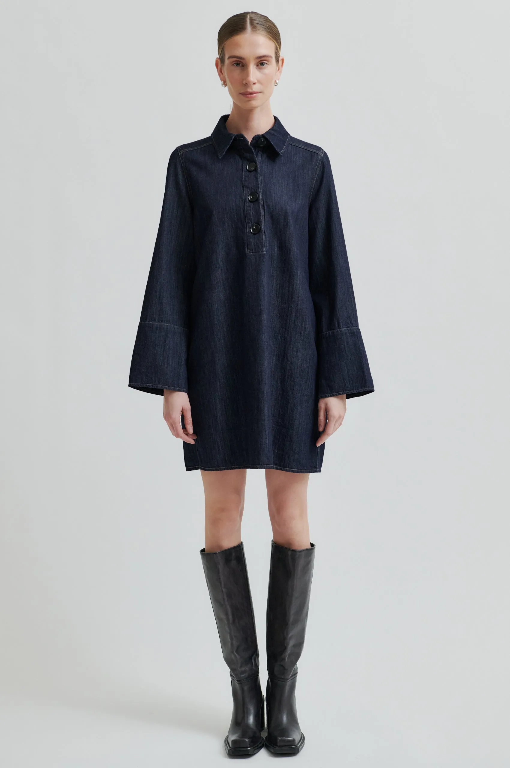 Dera Denim Tunic Dress sold by Second Female