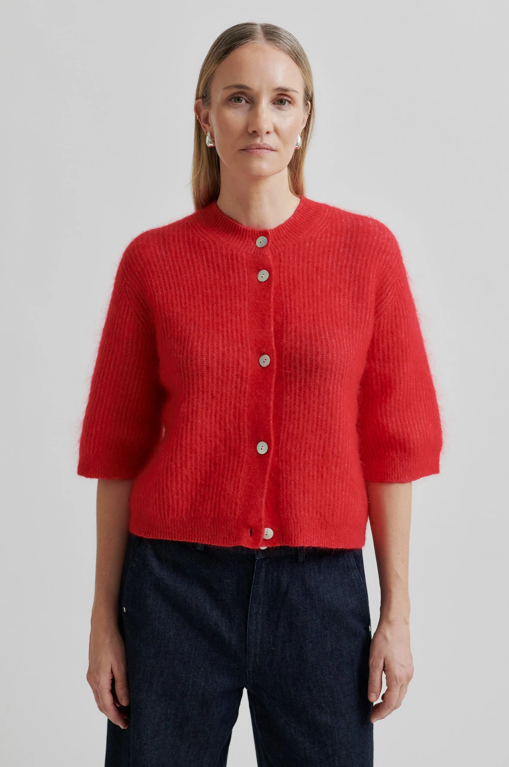 Andrea Knit Rib Cardigan sold by Second Female