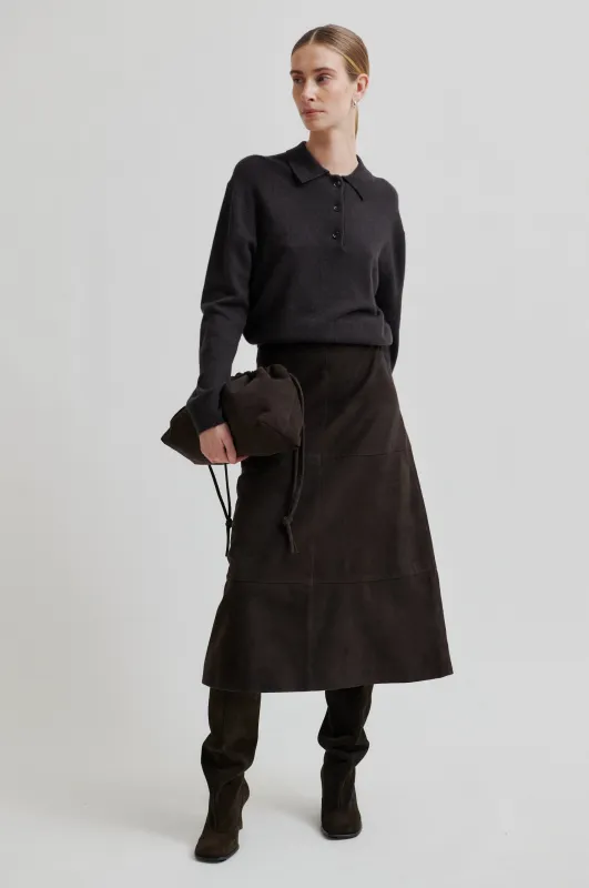Noormie Suede Skirt sold by Second Female
