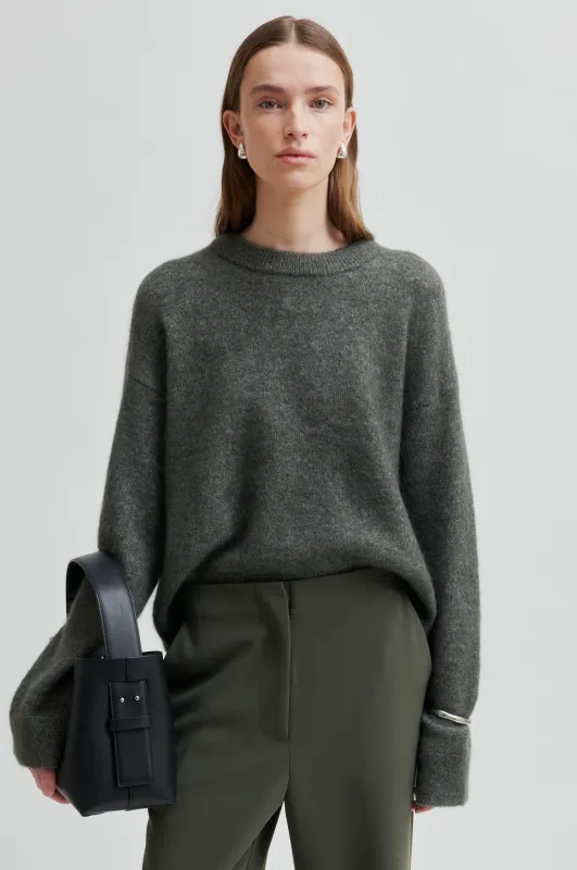 Brook Knit Drop Shoulder O-Neck sold by Second Female