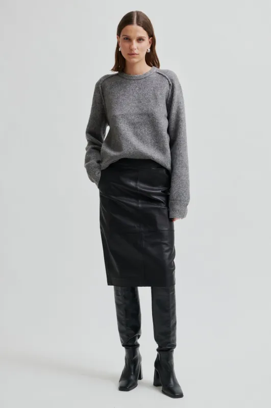 Aluna Bonded Leather Skirt sold by Second Female