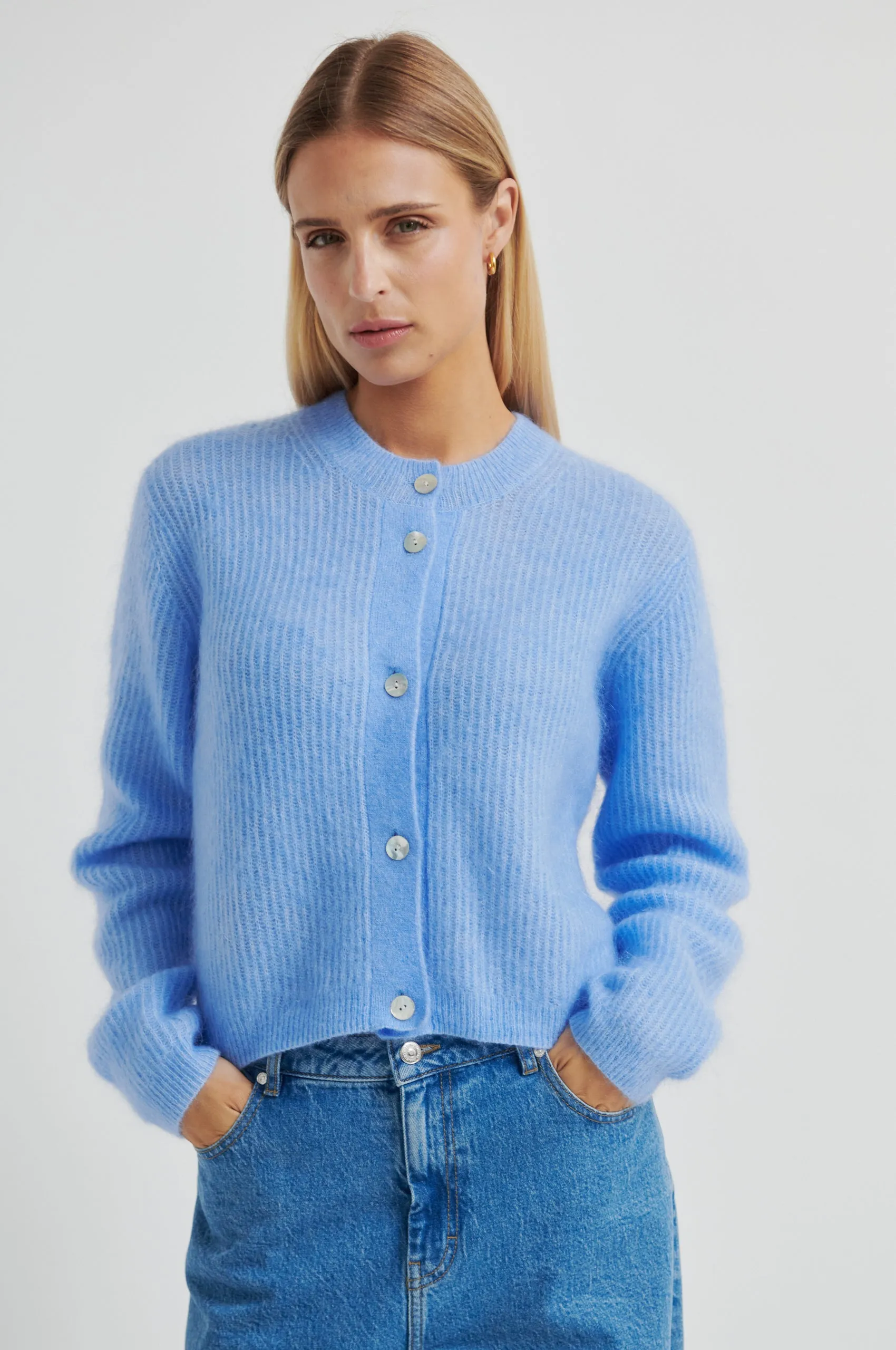 Andrea Knit Rib LS Cardigan sold by Second Female product image thumbnail 4