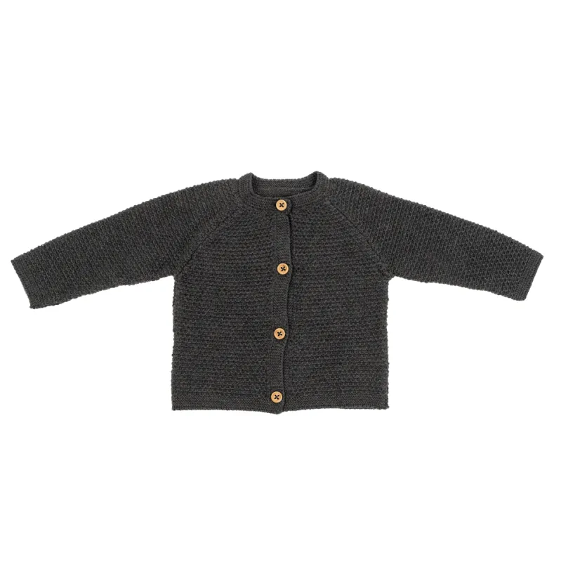 Briar Knit Cardigan 0-6 Months, Charcoal sold by Indaba Trading Ltd.
