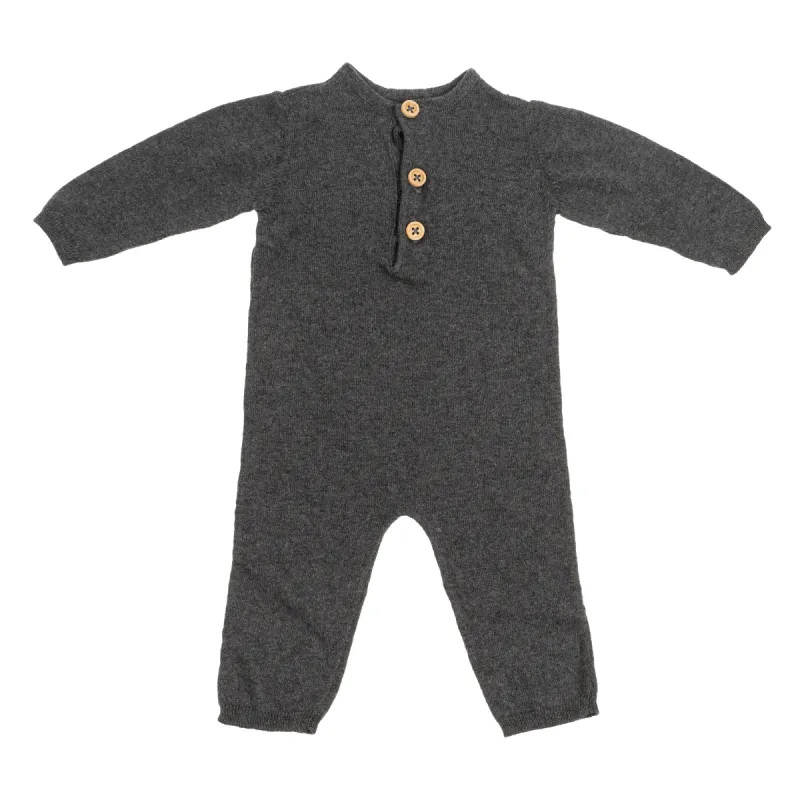 Riley Jumpsuit 6-12 Months, Charcoal sold by Indaba Trading Ltd.