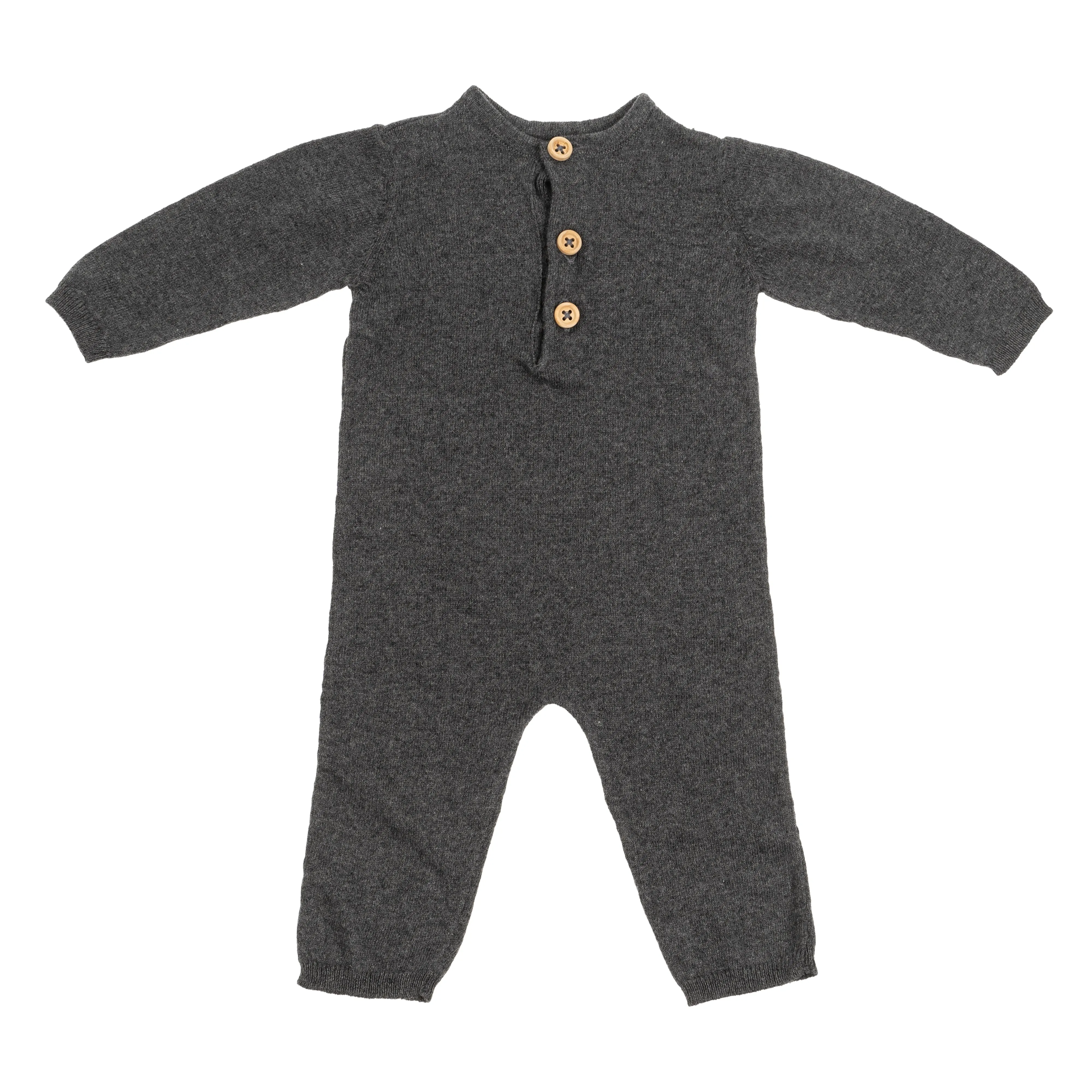 Riley Jumpsuit 0-6 Months, Charcoal sold by Indaba Trading Ltd.