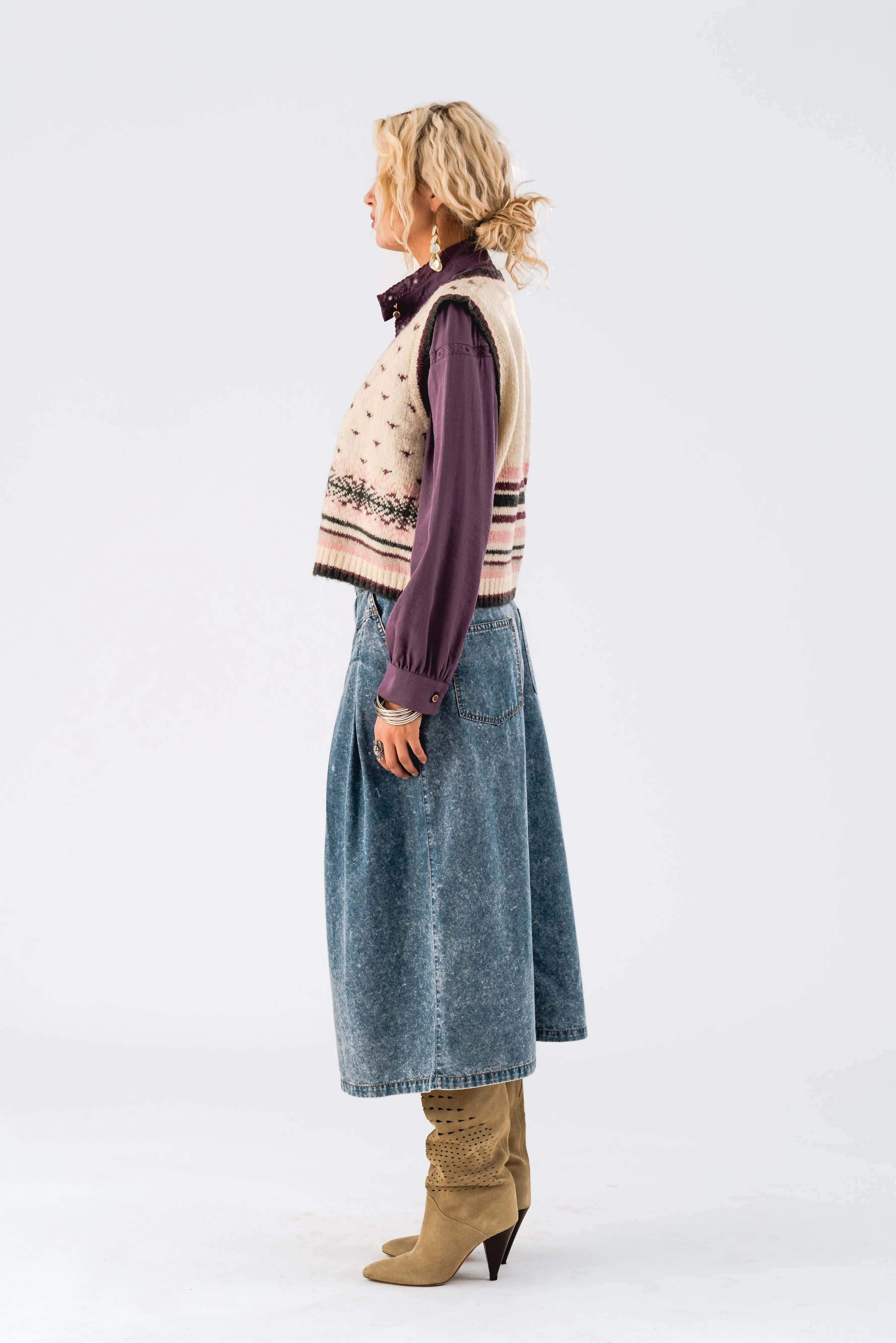 IsaLL Midi Skirt - Light Blue sold by Lollys Laundry product image thumbnail 4