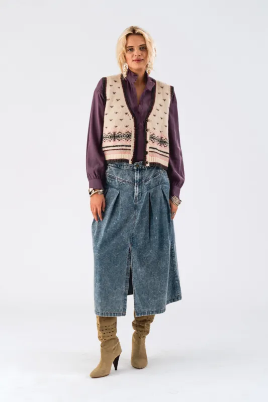 IsaLL Midi Skirt - Light Blue sold by Lollys Laundry