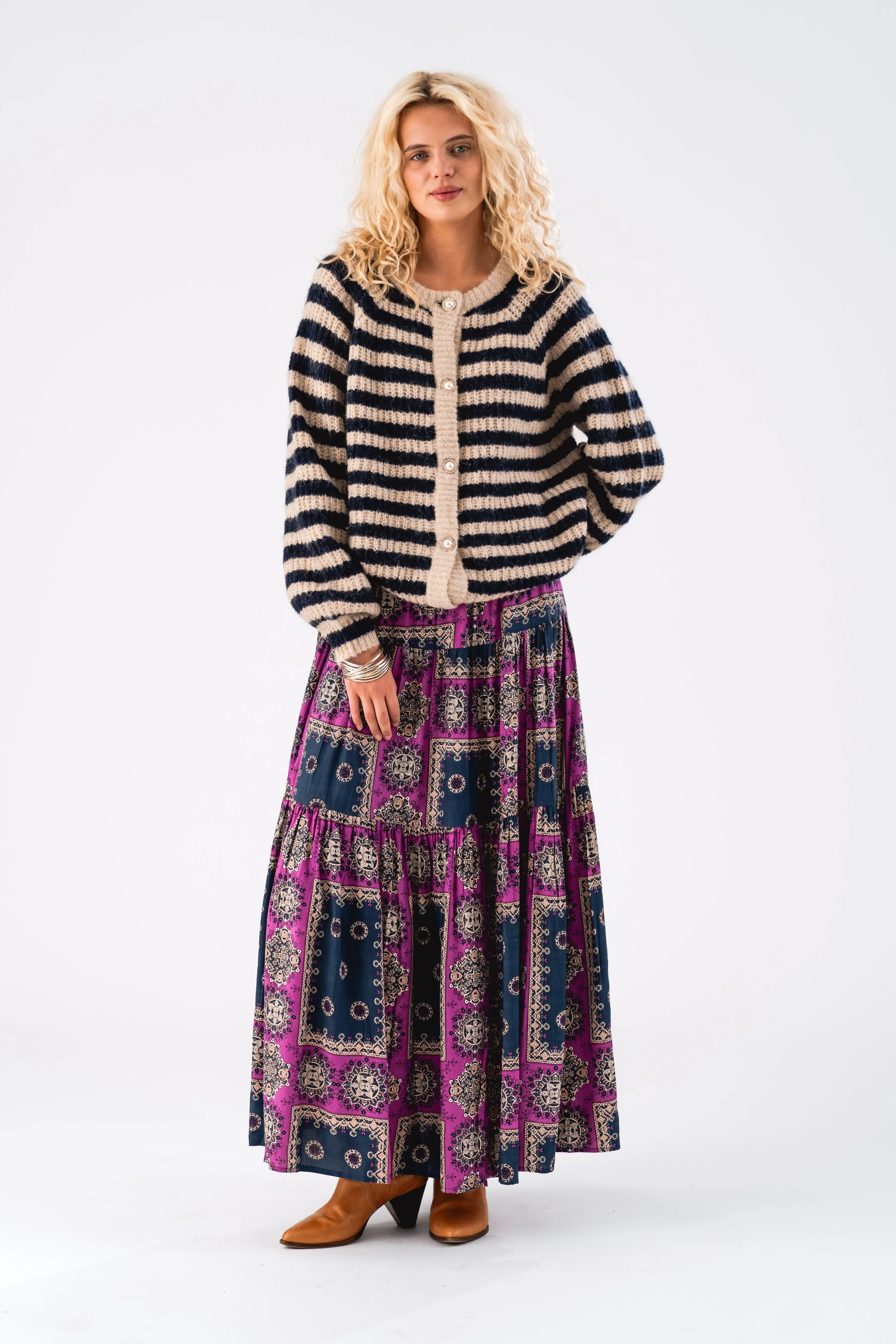 Sunset Maxi Skirt - Dark Blue sold by Lollys Laundry