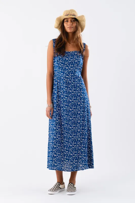 EvangelineLL Midi Dress SL - Flower Print sold by Lollys Laundry