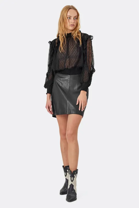 AquaLL Short Leather Skirt - Black sold by Lollys Laundry