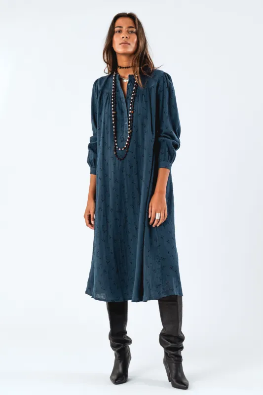 JessLL Midi Dress LS - Dark Blue made by Lollys Laundry