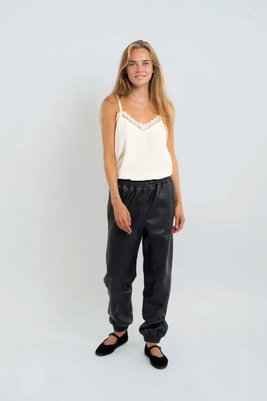Mona Leather Pants - Black sold by Lollys Laundry