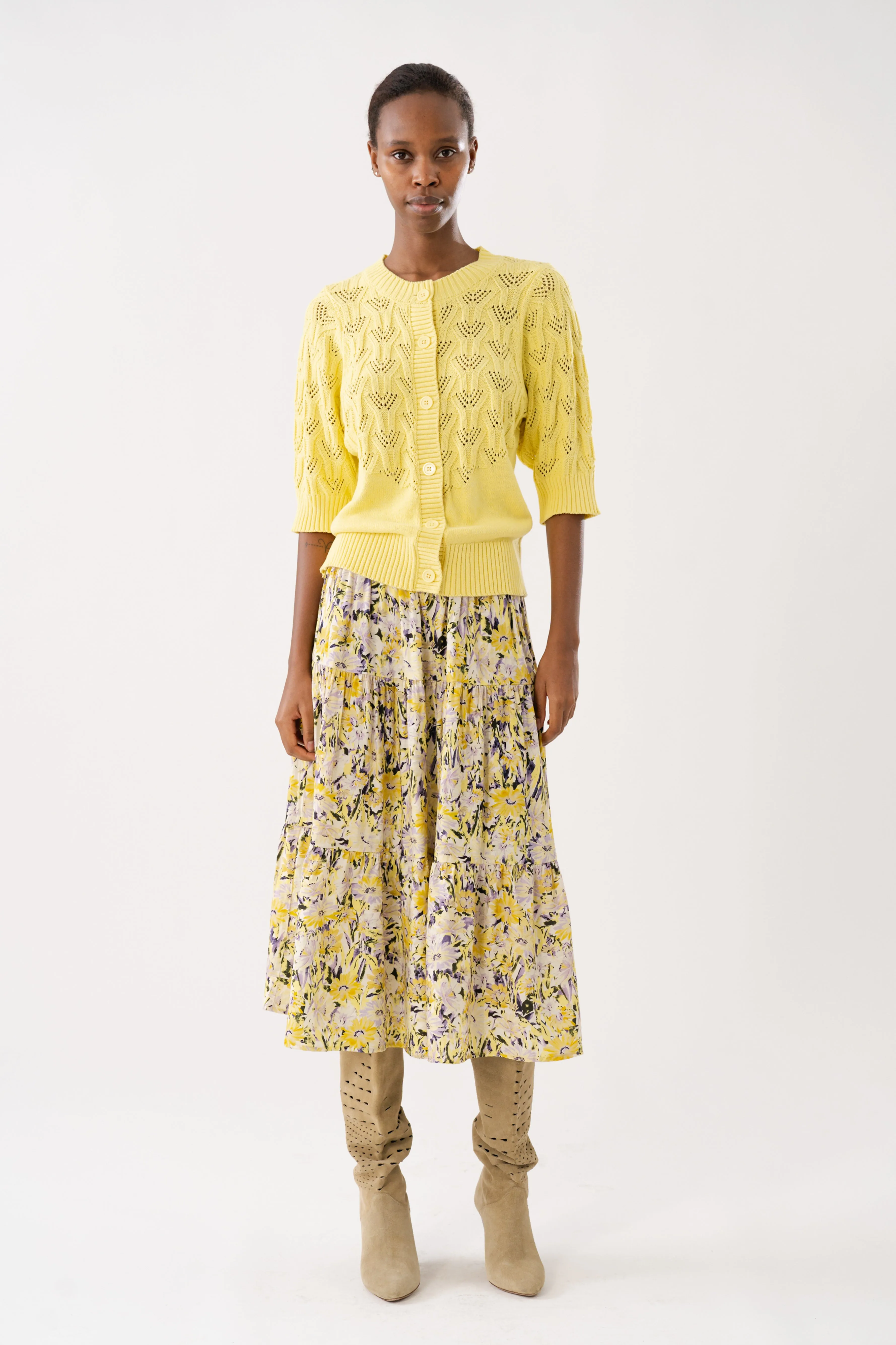 MorningLL Midi Skirt - Flower Print sold by Lollys Laundry