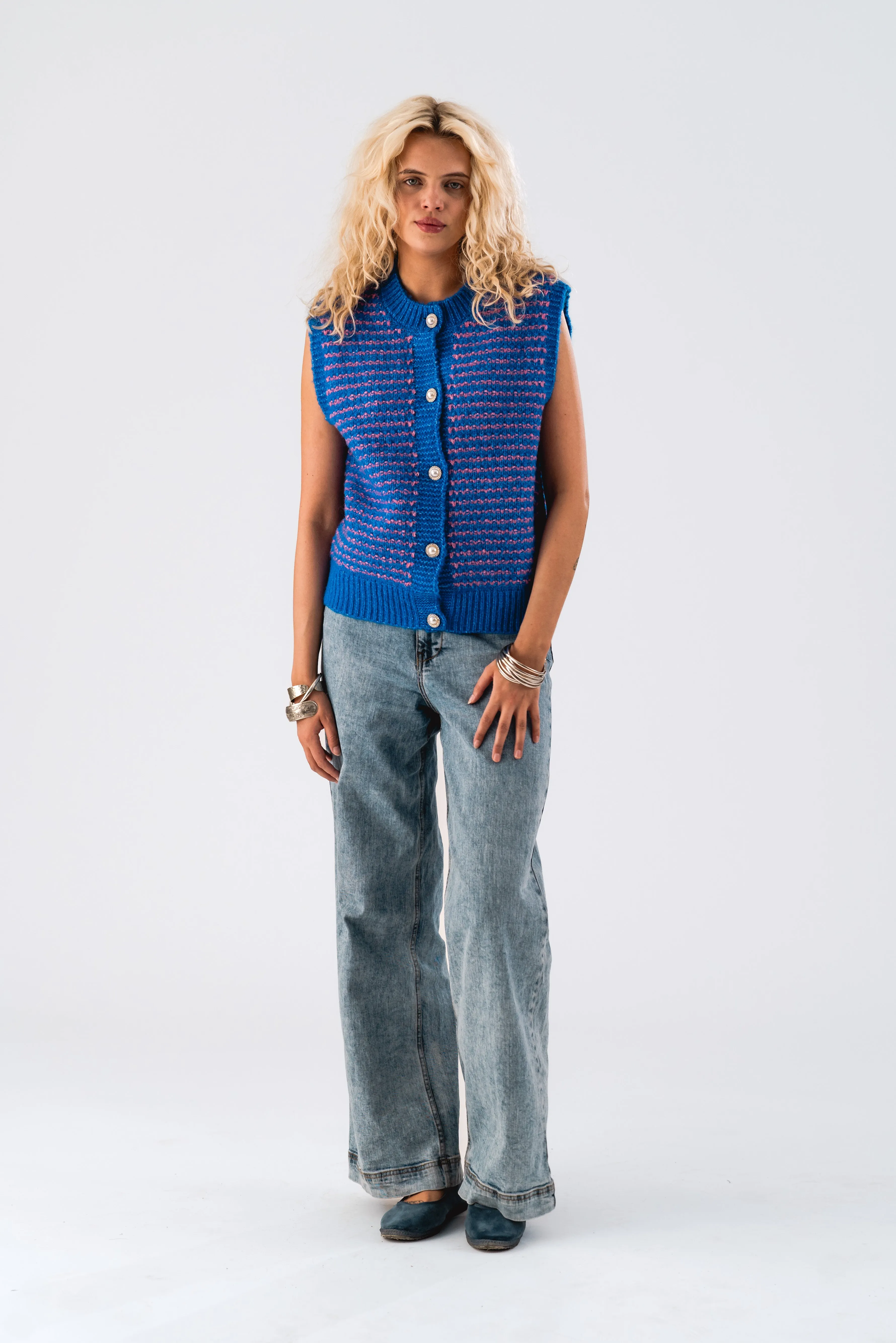 NynneLL Knit Vest SL - Blue sold by Lollys Laundry