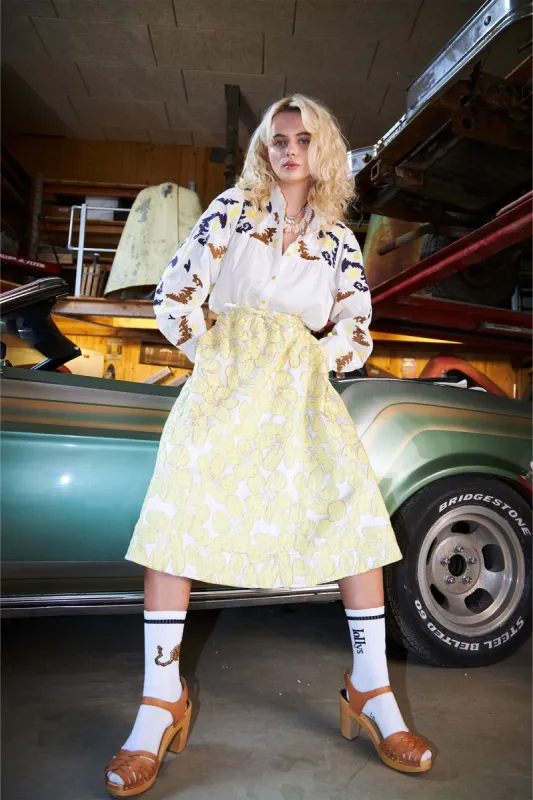 BristolLL Midi Skirt - Light Yellow sold by Lollys Laundry