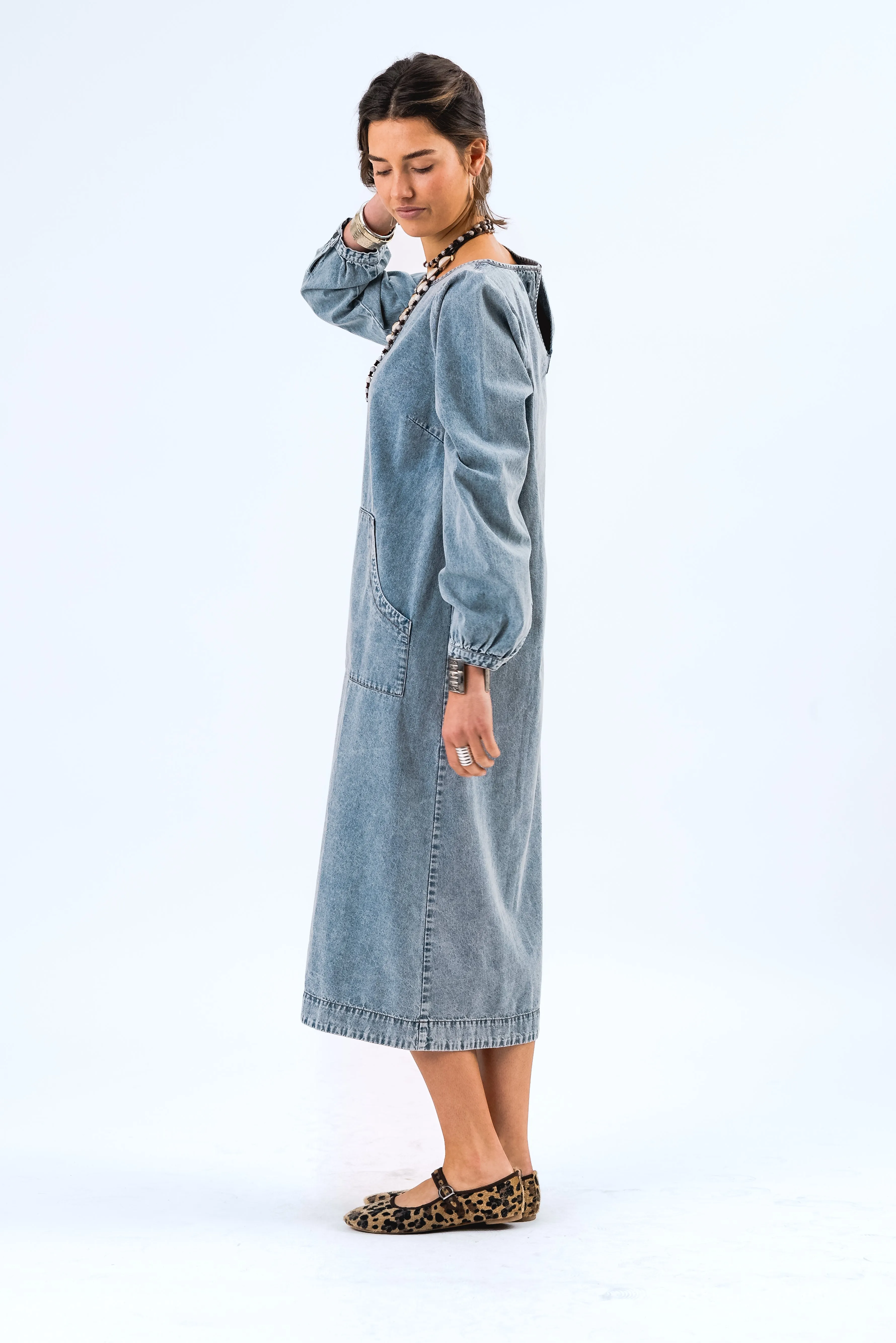 LucasLL Midi Dress - Washed Denim sold by Lollys Laundry product image thumbnail 4