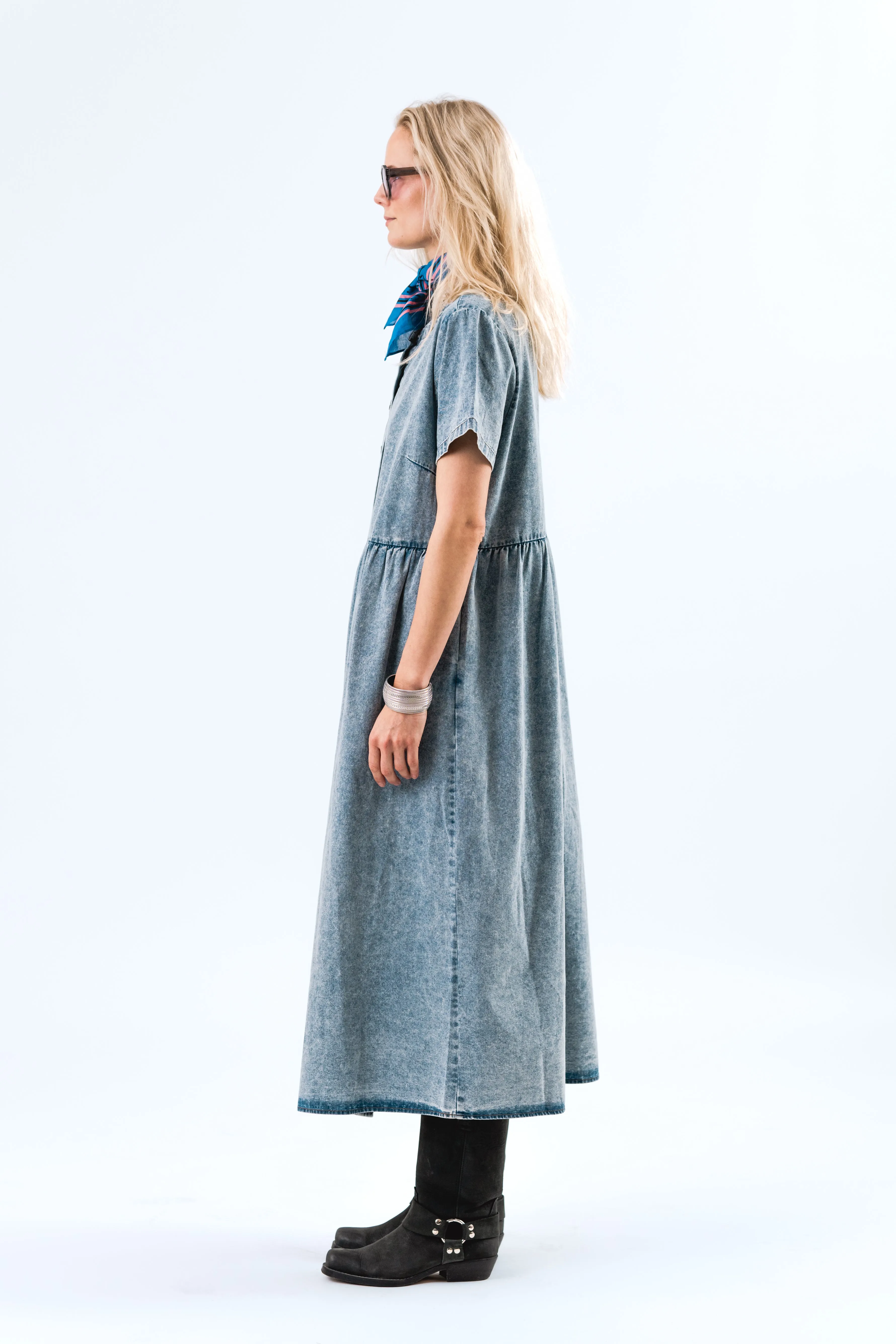 AliyaLl Maxi Dress - Washed Denim sold by Lollys Laundry product image thumbnail 4