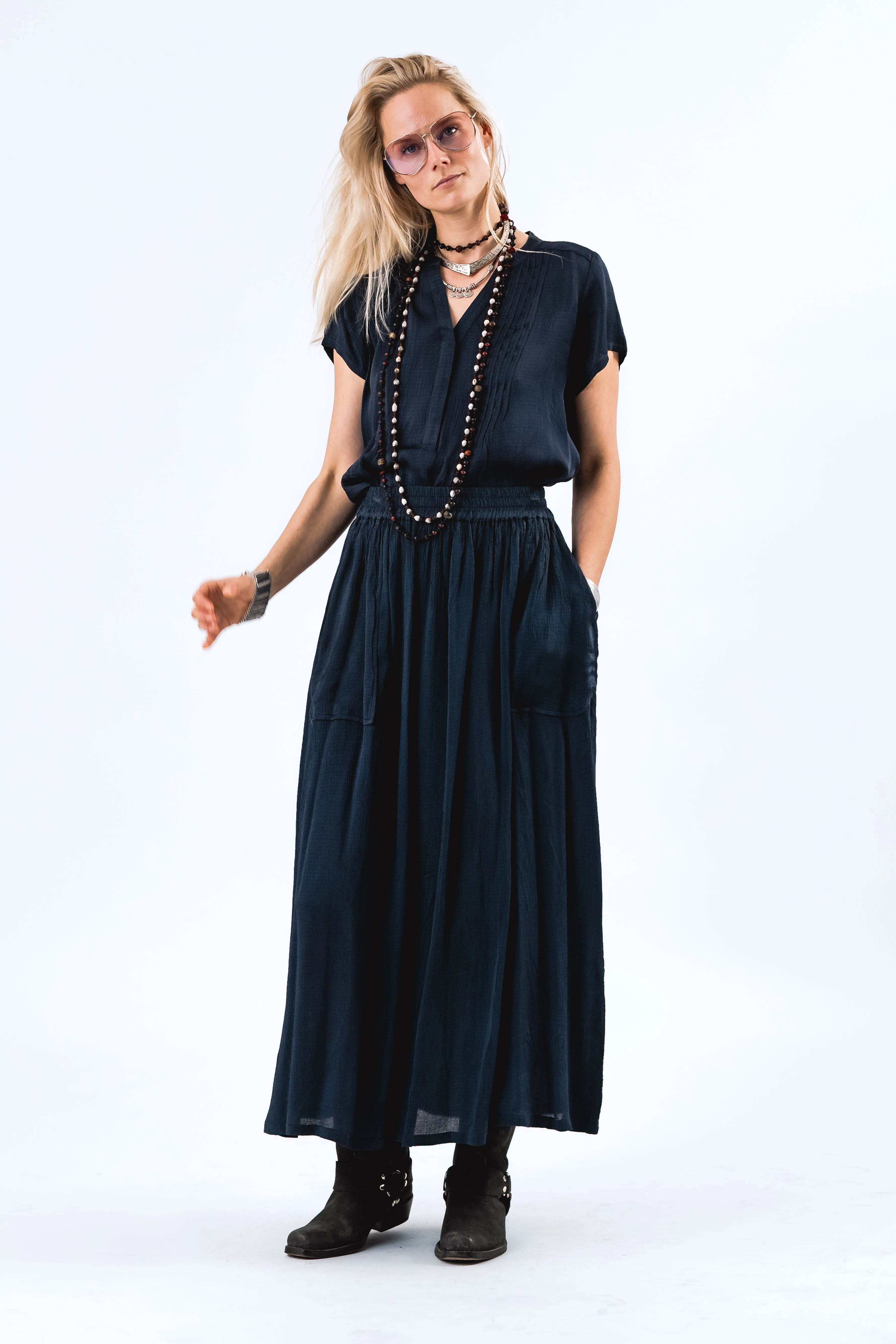 HeatherLL Blouse - Dark Blue sold by Lollys Laundry