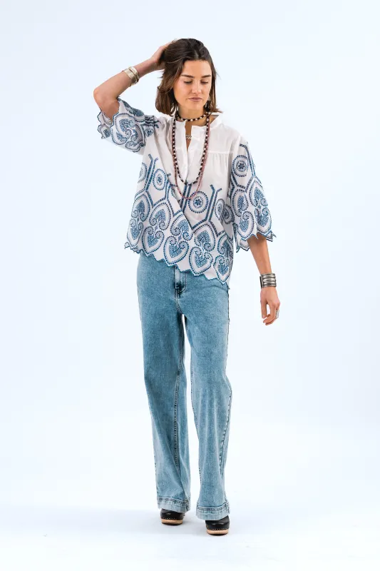 LouiseLL Blouse - White sold by Lollys Laundry