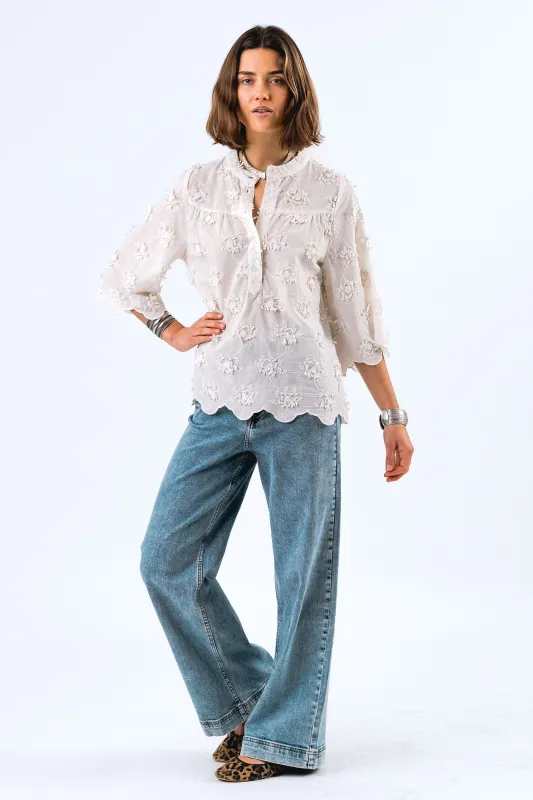 LouiseLL Blouse - Creme sold by Lollys Laundry