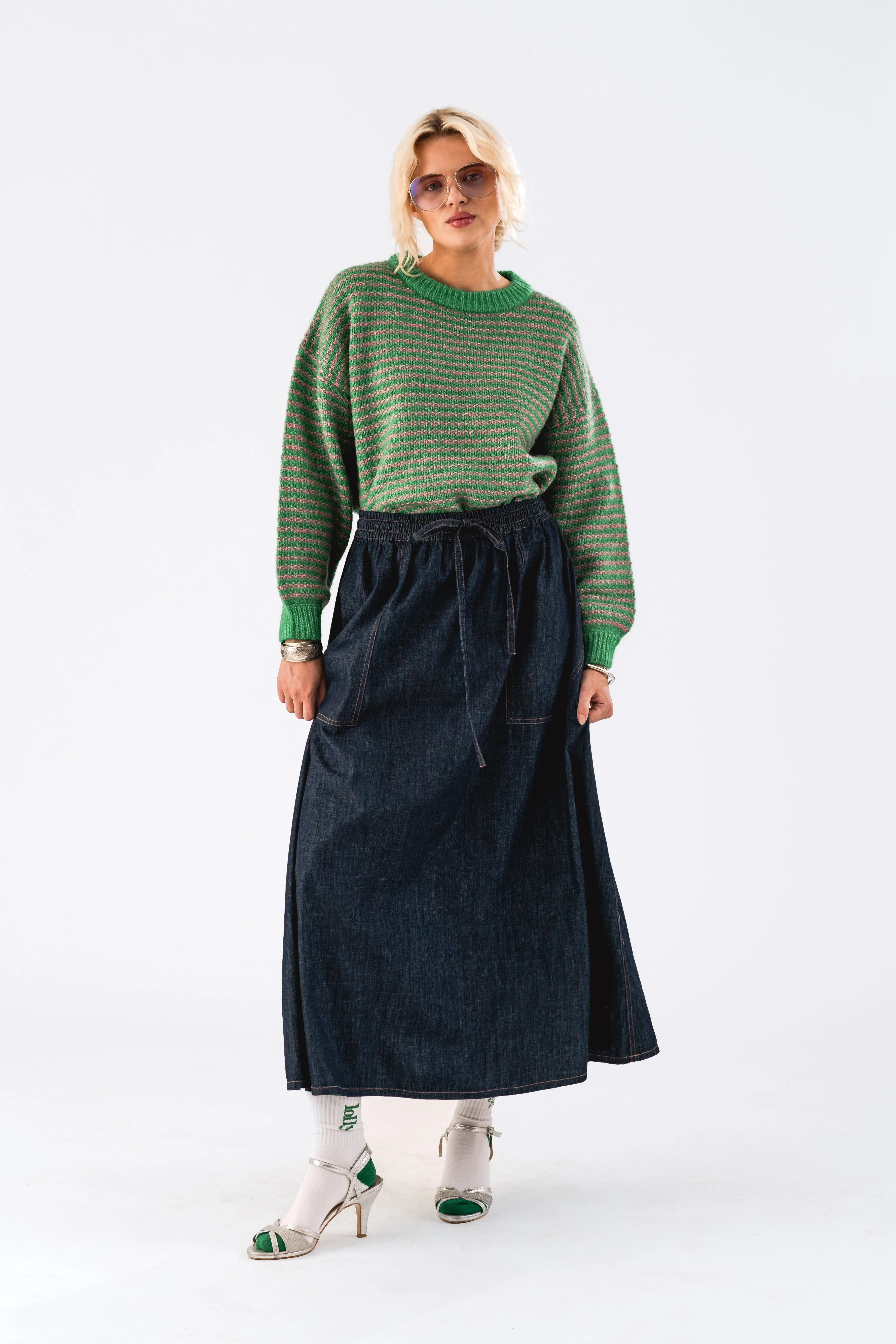 AkaneLL Maxi Skirt - Blue sold by Lollys Laundry product image thumbnail 4
