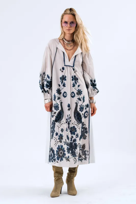 SiloLL Maxi Dress 3/4 - Creme sold by Lollys Laundry