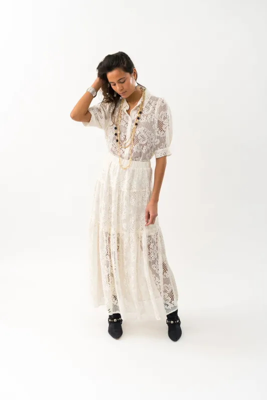 SunsetLL Maxi Skirt - Creme sold by Lollys Laundry