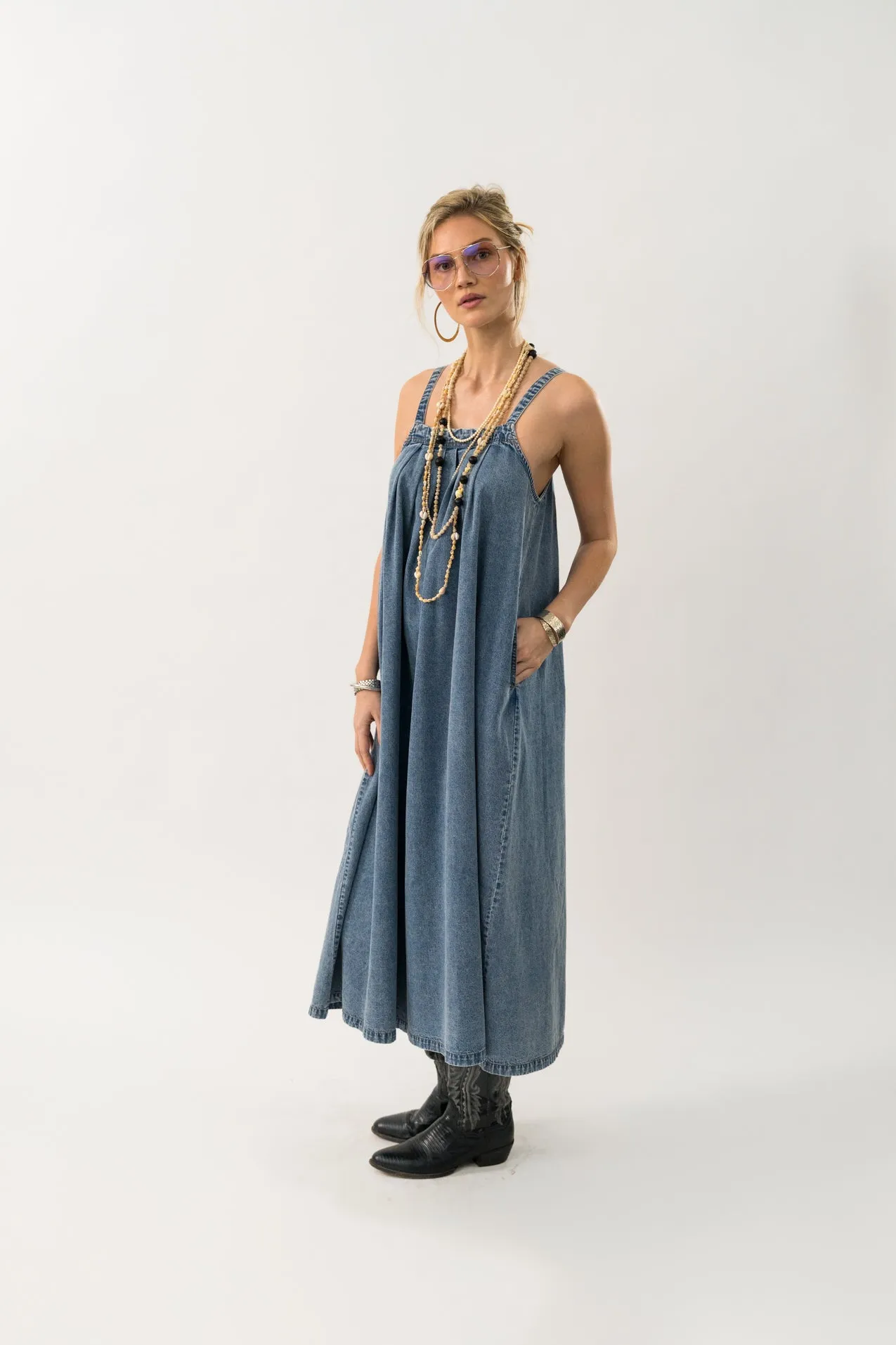 LungoLL Maxi Dress - Washed Denim sold by Lollys Laundry product image thumbnail 4