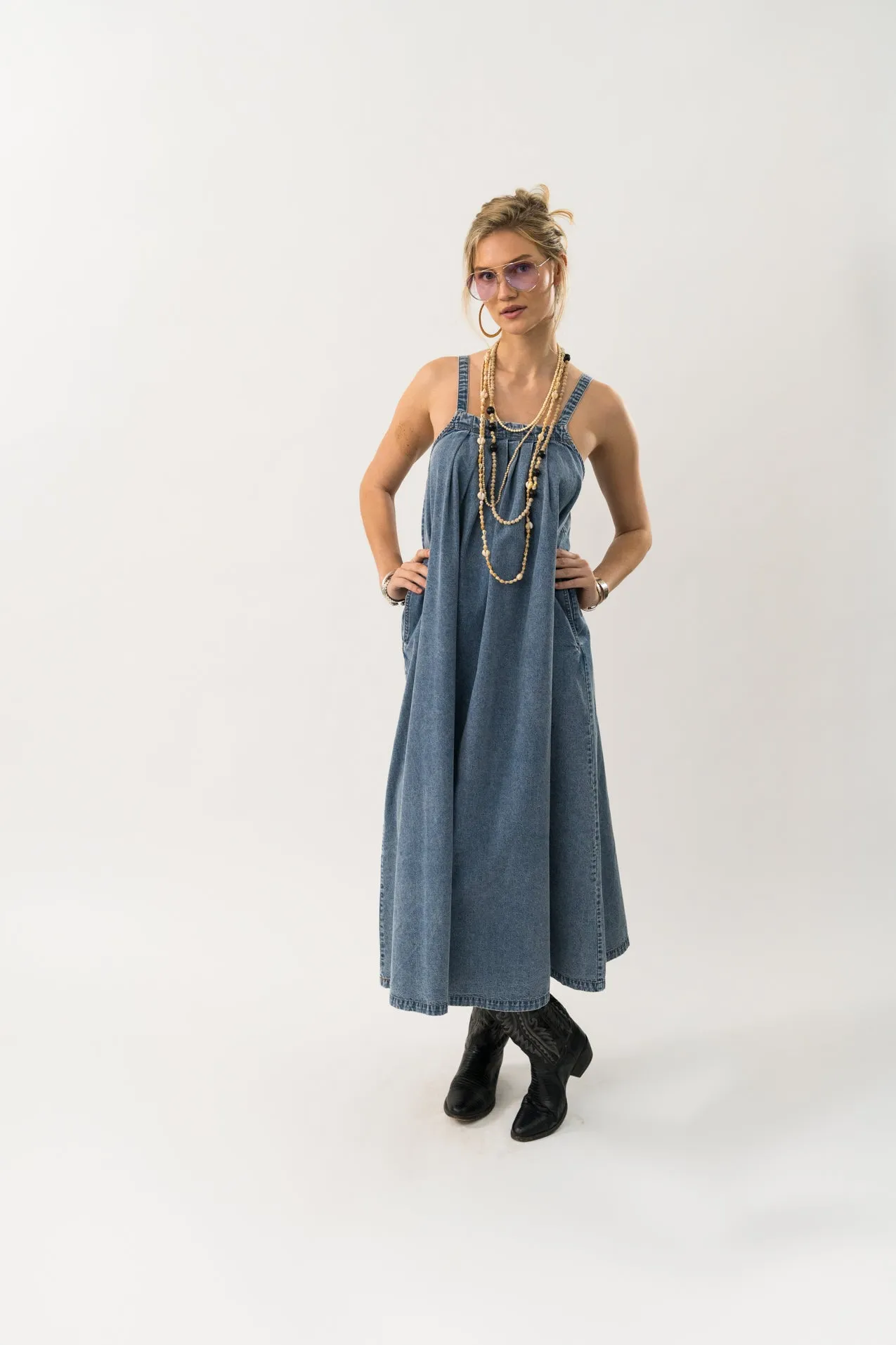 LungoLL Maxi Dress - Washed Denim sold by Lollys Laundry product image thumbnail 3