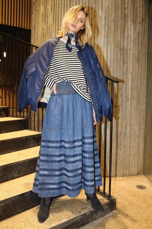 AmondLL Maxi Skirt - Blue sold by Lollys Laundry