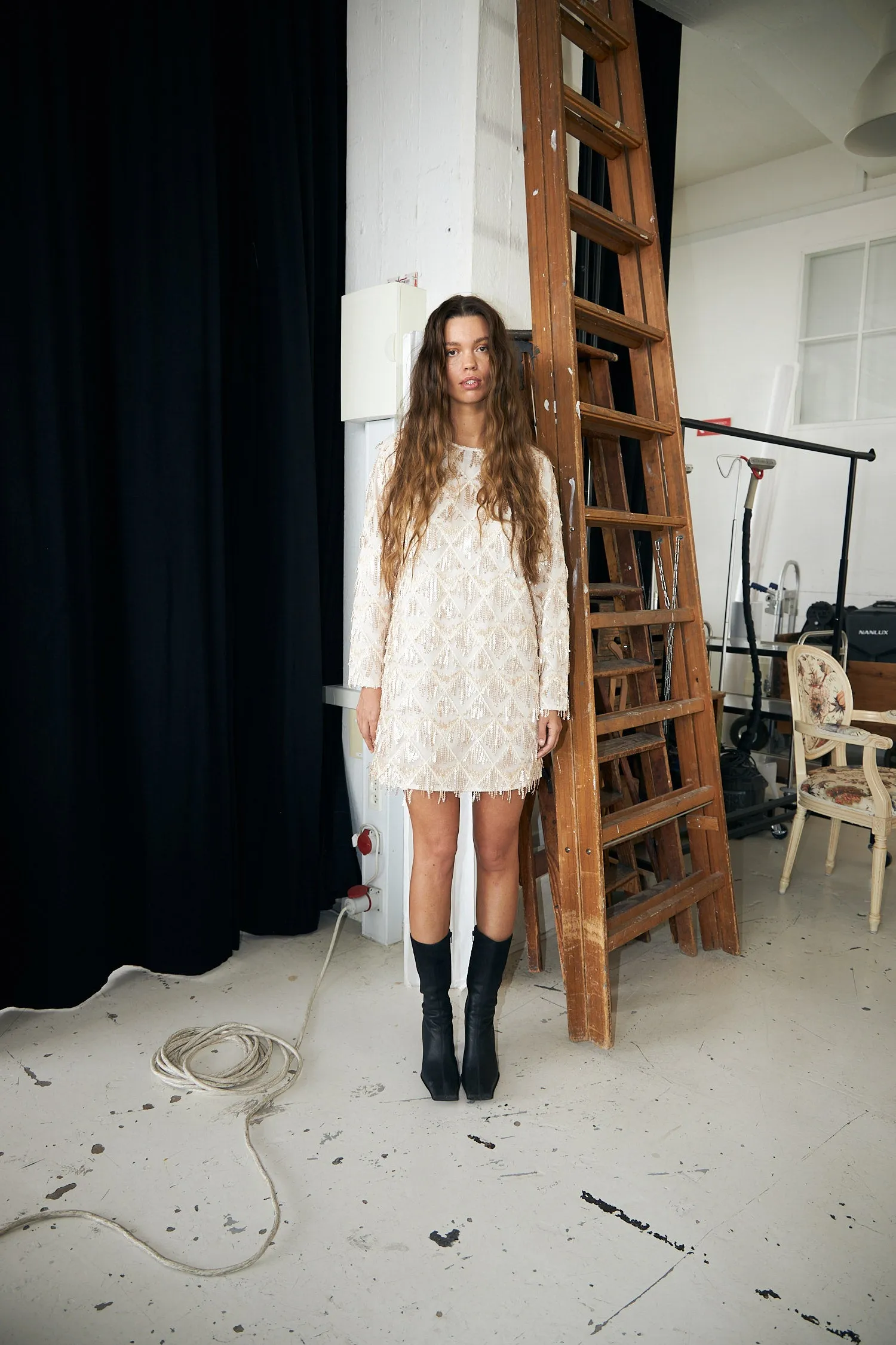 SolgaLL Short Dress - Champagne sold by Lollys Laundry product image thumbnail 4