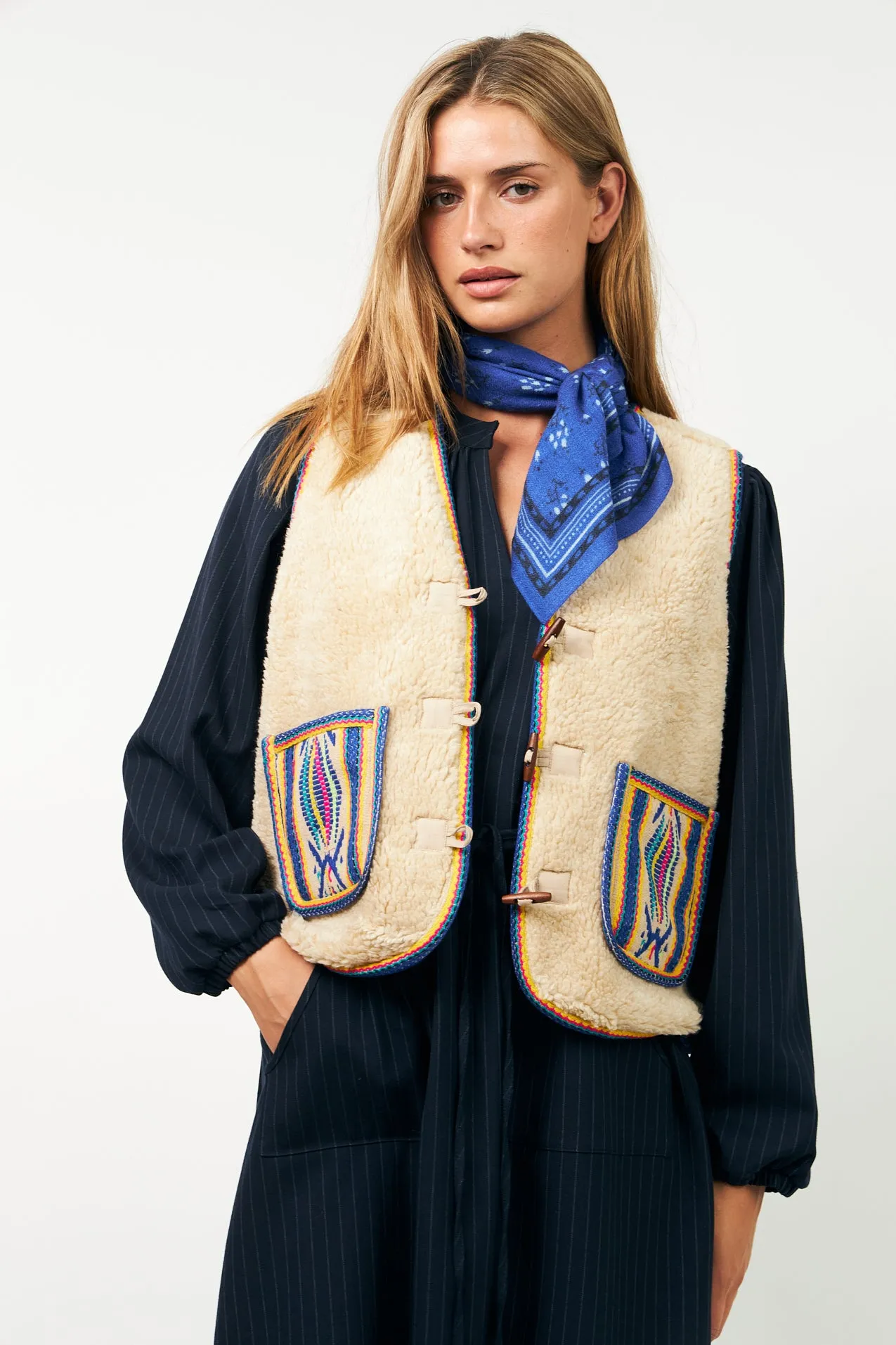 HugoLL Teddy Vest - Blue sold by Lollys Laundry