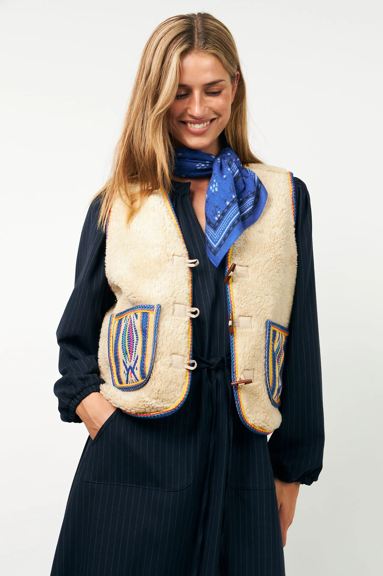 HugoLL Teddy Vest - Blue sold by Lollys Laundry product image thumbnail 3