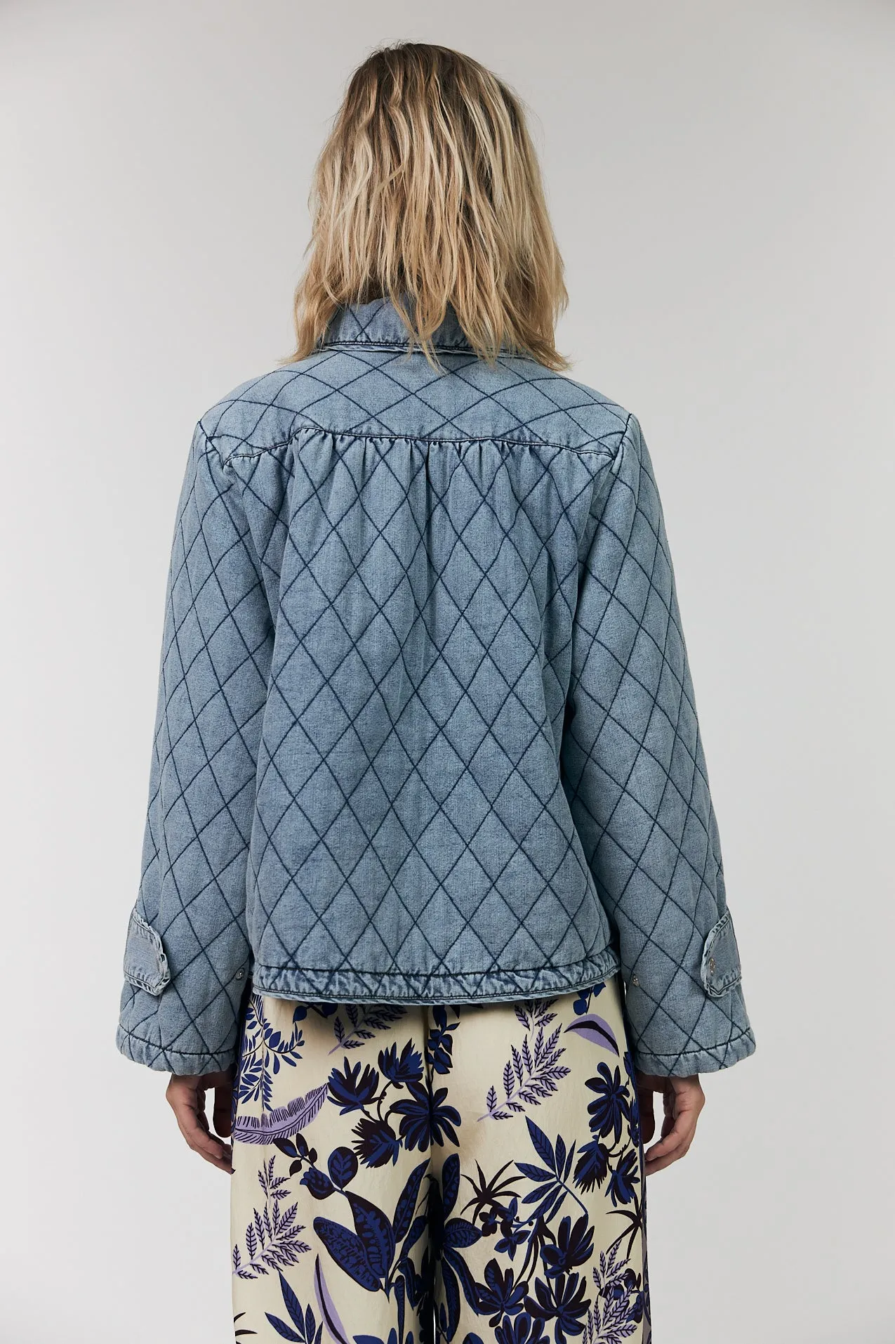 ViolaLL Quilted Jacket - Washed Denim sold by Lollys Laundry product image thumbnail 4