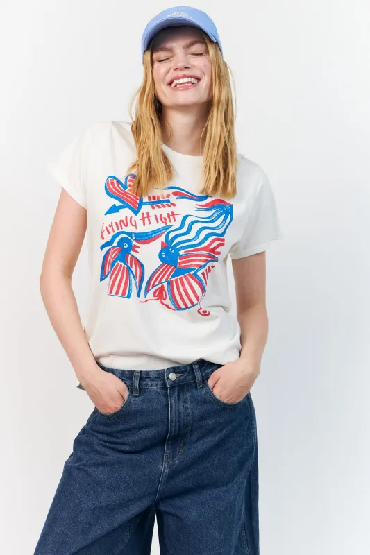 RomaLL Flying High T-Shirt - White made by Lollys Laundry