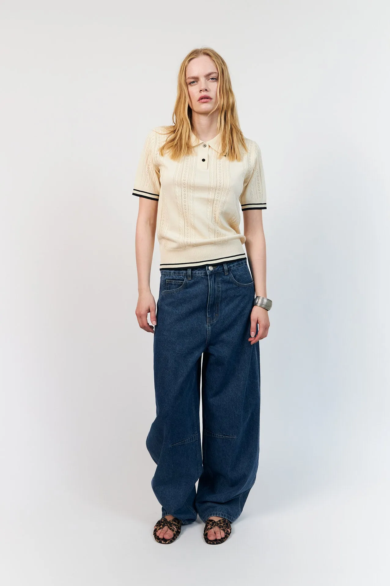 AndreaLL Polo Knit - Creme sold by Lollys Laundry product image thumbnail 4