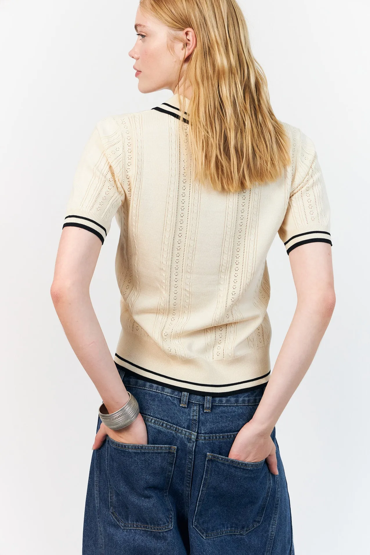 AndreaLL Polo Knit - Creme sold by Lollys Laundry product image thumbnail 5