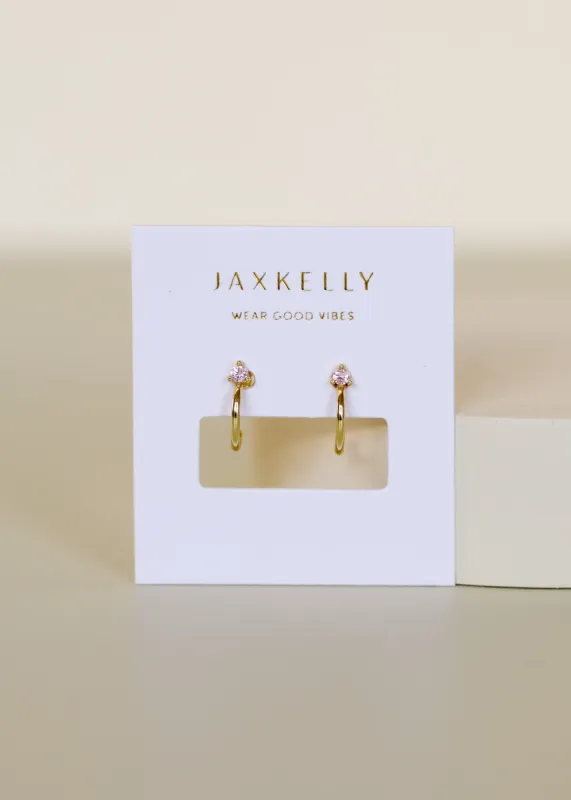 Open Mini Hoop Earring - Pink sold by JaxKelly