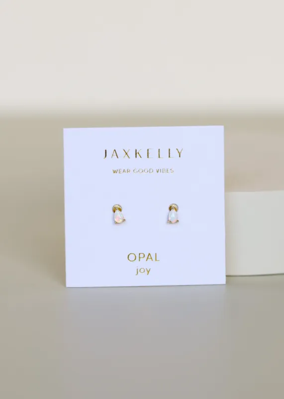 Teardrop Earring - White Opal sold by JaxKelly